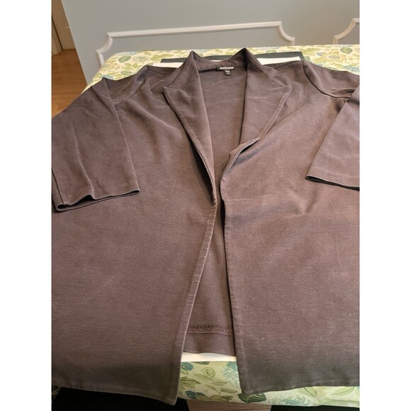 Eileen Fisher Taupe Brown Swing Open Front Shacket Blazer Jacket Sz L - Picture 2 of 12